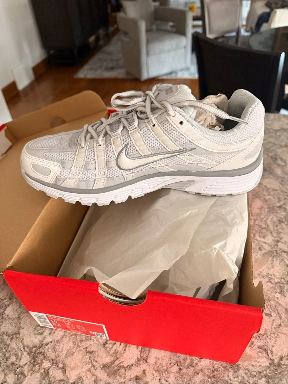 Nike Women's P-6000 Sneakers in Light Gray and White